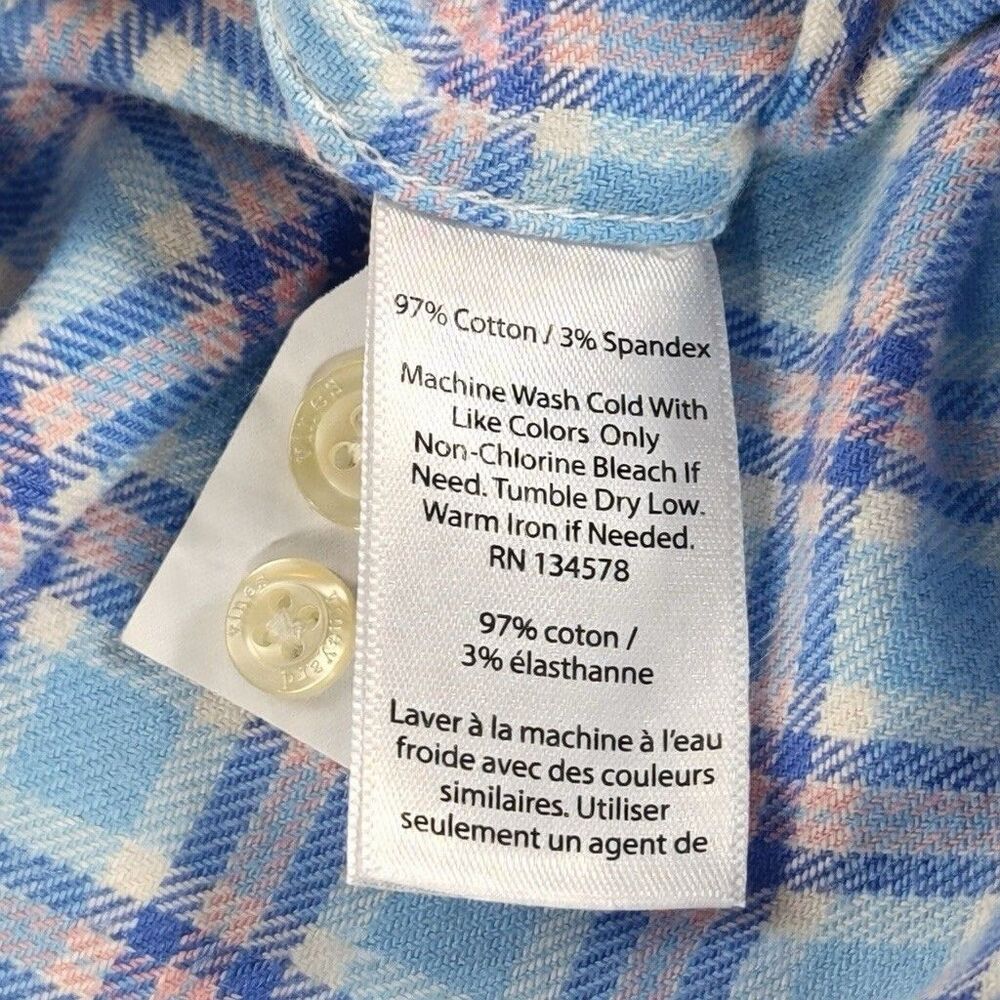 Vineyard Vines Crosby Shirt Mens XL Blue Pink Plaid Classic Fit Stretch - Picture 4 of 4